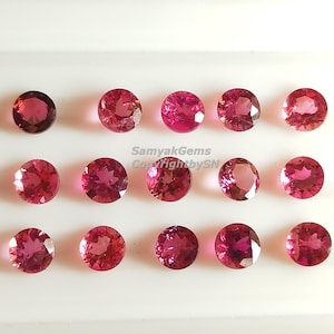 AAA Pink Tourmaline 4mm Round Gemstone Loose Faceted Tourmaline Cut Stones Round Pink Tourmaline Gems Lot For Jewelry Wholesale Tourmaline