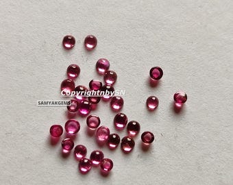 AAA Pink Tourmaline Cabochons: Natural Loose Gems (2-3mm)