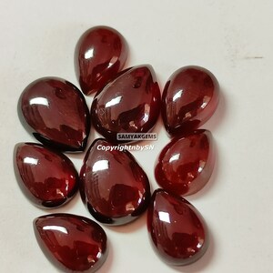 Natural Garnet Pear 6x9mm Cabochon Flat Back Loose Red Garnet Gemstones 6mm Tear Drop Garnet Smooth Gems For Jewelry Wholesale Garnet Lot