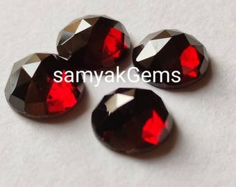 AAA Natural Garnet 12mm Rose Cut Lot | Round Flat Back Loose Gemstones | Red Garnet Cabochon Supply for Jewelry Making