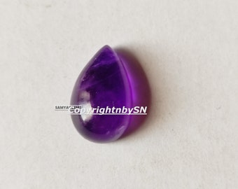 AAA Purple Amethyst Pear Cabochon - 23X14 MM Amethyst Pear Flat Back Cabs , Pear Gemstones Cabochons For Making Jewelry
