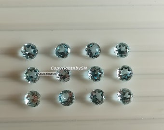 AAA Aquamarine Round Faceted Gemstone -2mm-2.5mm Aquamarine Gemstone Lot , Faceted Loose Stones ,Loose Semi precious Stones Lot