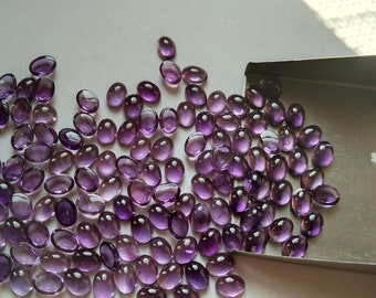 Natural 7x5mm Oval Amethyst  Loose Cabochon Lot, Flatback Oval Amethyst Cabochon ,Calibrated Amethyst Gemstone Lot ,10-50Pcs Oval Amethyst