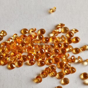 AAA Citrine 2mm, 2.50mm Round Cut Stone | Natural Honey Citrine Semi Precious Rare Gemstone Faceted Loose Round Cut Stone Lot |