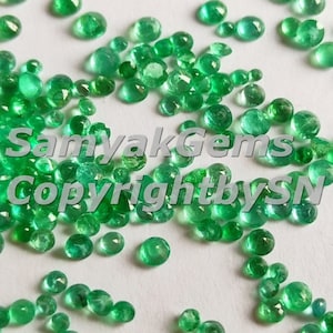 Fine Quality Zambian Emerald 2mm -2.5mm Faceted Round Loose Gemstone - AAA Emerald Cut Loose Stones - Wholesale Emerald 2mm Gemstones
