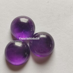 10Pcs Amethyst Round Cabochon 4mm 6mm Loose Gemstones Purple Amethyst Round Loose Gemstones Wholesale Lot image 4