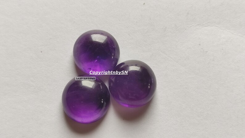 10Pcs Amethyst Round Cabochon 4mm 6mm Loose Gemstones Purple Amethyst Round Loose Gemstones Wholesale Lot image 4