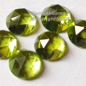 Top Grade 5mm Peridot Rose Cut Cabochons - Loose Peridot Cut Stones - 5mm Peridot Cabs - Wholesale Rose Cut Peridot Cabochon - Faceted Stone
