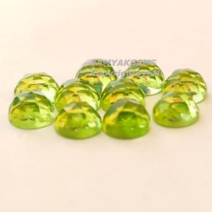 Top Grade 3mm -6mm Peridot Rose Cut Cabochons - Loose Peridot Flat Back Stones - Wholesale Peridot Cabs - Faceted Peridot Cabs - Peridot Lot