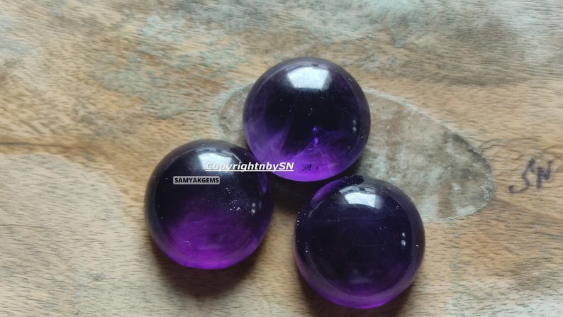 10Pcs Amethyst Round Cabochon 4mm 6mm Loose Gemstones Purple Amethyst Round Loose Gemstones Wholesale Lot image 6