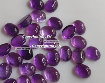 AAA+ Quality Amethyst Purple Cabochons - 3x5mm - 7x5mm Amethyst Flat back Back Loose Gemstones - Genuine Amethyst Cut Natural Stones