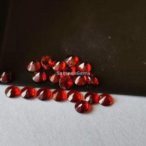 50Pcs Natural Garnet 2mm -3mm Gemstone - AAA Quality Garnet Faceted Gems - Melee Garnet Cut 2mm Stones - Round Brilliant Cut Garnet 3mm Lot