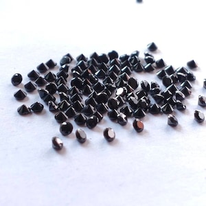 Natural Black Spinel Round 2mm -4mm Round Faceted Gemstones Loose Black Onyx Cut Stones 2mm Brilliant Black Spinel Melee Gemstones Lot