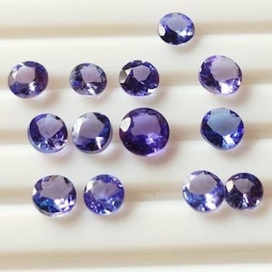 AAA Tanzanite Blue 3mm Faceted Round Gemstone Loose Tanzanite Cut Stone Round Brilliant Cut 3mm Tanzanite Gems Wholesale Tanzanite Lot