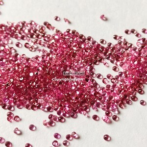 50Pcs Fine Quality Pink Tourmaline 1.5mm Gemstone - Faceted Pink Tourmaline Melee Gems Lot - 1.5mm Tourmaline Brilliant Cut Stones Lot