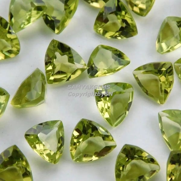 Peridot Trillion 5mm & 6mm Stones - Quality AAA Gems - Loose Faceted Peridot Trillion Cut Gemstones - Peridot Cabochon - Genuine cabs Lot