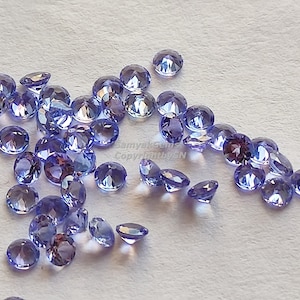 Natural Blue Tanzanite 3mm Round Faceted Loose Brilliant Cut Semi Precious Gemstone Lot - 5pcs Wholesale Tanzanite Gems Cabochon