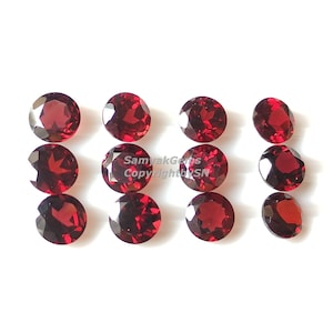 10Pcs Top Quality Mozambique Garnet 4mm Round Gemstones Loose Faceted Garnet Cut Stones 4mm Round Shape Garnet Gemstone Wholesale Garnet Lot