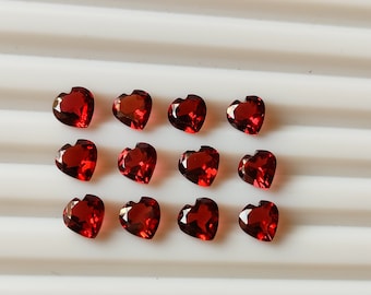Natural Faceted Garnet Heart Shape Gemstone 3mm -6mm Heart Cut Stone - AAA Quality Semi Precious Gemstone Lot