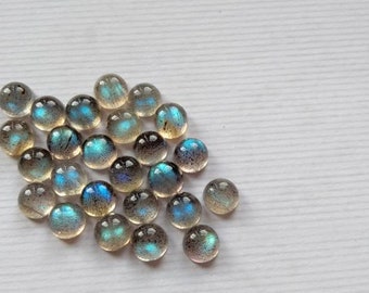 10 pcs AAA Labradorite 2mm Round Cabochon, Blue Flash Gemstones
