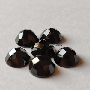 AAA+ roosgeslepen 5 mm zwarte onyx ronde gefacetteerde edelstenen - losse zwarte onyx cabochon met platte achterkant - roosgeslepen gekalibreerde edelstenen voor sieraden