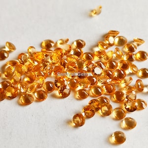 2mm -3mm Citrine Round Faceted Loose Semi Precious Gemstones - Wholesale Brilliant Cut Citrine Gems For Jewelry Making AAA Quality Citrine