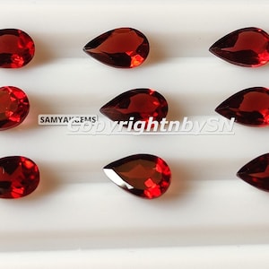AAA+ 6x4mm Red Garnet Pear Gemstone - Faceted Garnet Cut Stones - Wholesale Mozambique Garnet Stones - Loose Garnet Gemstone Lot
