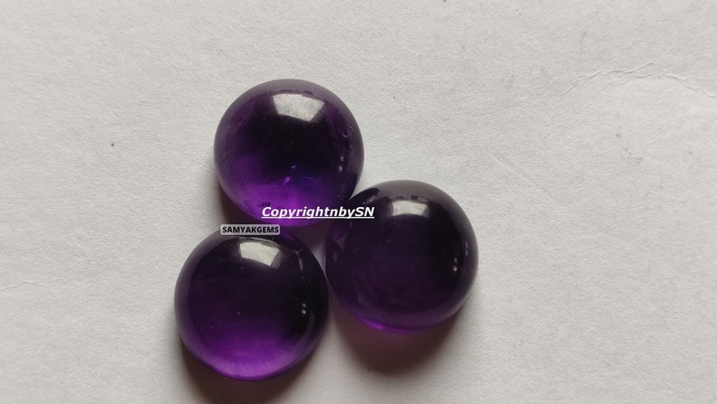 10Pcs Amethyst Round Cabochon 4mm 6mm Loose Gemstones Purple Amethyst Round Loose Gemstones Wholesale Lot image 5