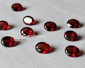 Wholesale Lot 9x11mm Oval Facet Cut Natural Red Garnet Calibrated Loose Gemstone 