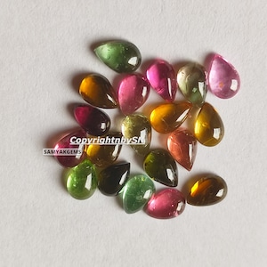 Natural Tourmaline Pear 3x5mm To 7x5mm -Loose Calibrated Tourmaline , Flat back Tourmaline AAA Quality Semi-Precious Stones Beads