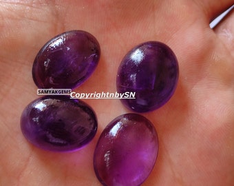 Amethyst Oval 8X10MM Cabs , Pack of 2 Pcs- African Amethyst Cabs , Loose stone , Gemstone cabochon. Purple Amethyst Oval Cabs