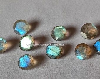 High Quality Blue Fire Labradorite 2mm-3mm Faceted Round Gemstones Lot - AAA Quality Cut Labradorite Lot