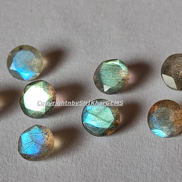 High Quality Blue Fire Labradorite 2mm-3mm Faceted Round Gemstones Lot - AAA Quality Cut Labradorite Lot
