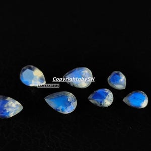 AAA Blauer Mondstein 7 x 5 mm Birne Edelstein - Loser facettierter Mondstein Pear Lot - Großhandel 7 x 5 mm Regenbogen Mondstein Edelstein - Birne Mondstein