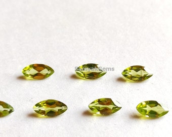 AAA+ Natural Olive Green Peridot 3x6mm -4x8mm Marquise Faceted Loose Gemstones - Wholesale Peridot Marquise Cut Stones - Original Gemstones