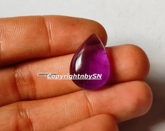 AAA Purple Amethyst Pear Cabochon - 23X16 MM Amethyst Pear Flat Back Cabs , Pear Gemstones Cabochons For Making Jewelry