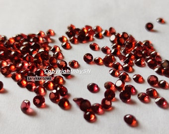 Mozambique Red Garnet 2mm, 2.5mm, 3mm Round Cut Stone | Natural AAA+ Red Garnet Semi Precious Gemstone Faceted Loose Cut Stone for Jewelry