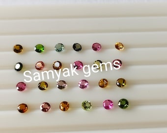 Turmalina multiárea AAA+ de 3 mm: Lote de piedras de turmalina facetadas sueltas