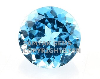 AAA Swiss Blue Topaz: 4-6mm Round Faceted Gemstone AAA Quality Blue Topaz Lot