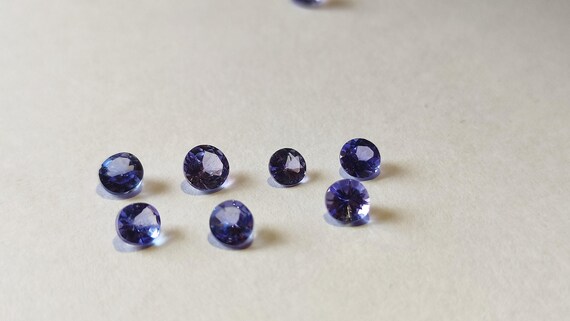 AAA+ Tanzanite 3mm Round Gemstone: Loose Faceted Tanzanite Cut Stones