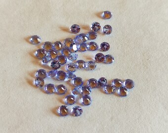 Natural Tanzanite 3mm Round Faceted Loose Gemstone Wholesale Lot, December Birthstone Calibrated Blue Violet Stone Pack 5-50 Pcs