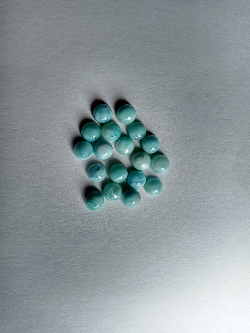 AAA Larimar Round Cabochon 6MM-7MM-8MM 100/% Natural Larimar Round Cabochon Loose Gemstone Round larimar gemstone for ring and Jewellery