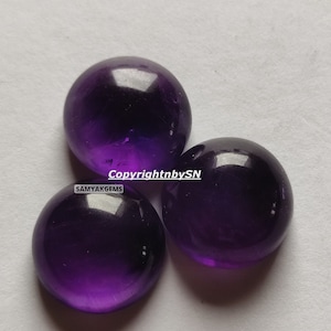 10Pcs Amethyst Round Cabochon 4mm 6mm Loose Gemstones Purple Amethyst Round Loose Gemstones Wholesale Lot image 1