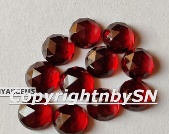 AAA Garnet Faceted Cabochons: 5mm Rose Cut Flat Back Gemstones