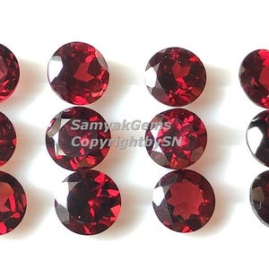 Granato AAA+ da 5 mm, pietra preziosa sfaccettata rotonda, granato del Mozambico, pietre tagliate, granato naturale da 5 mm, lotto all&#39;ingrosso per gioielli, 1-10 pezzi