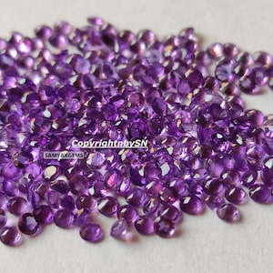 Super Quality 1.5mm Amethyst Faceted Gemstones Round Brilliant Cut Melee Amethyst 1.5mm Loose Gems For Jewelry Wholesale Amethyst Micro Cut
