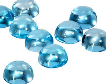 AAA Swiss Blue Topaz ronde cabochon van 4 mm: losse gladde topaas cabines met platte achterkant