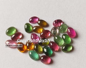 Wielokaboszony turmalinowe AAA: 6 x 4 mm owalnych kamieni szlachetnych