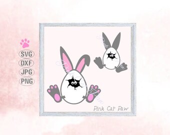 Download Art Collectibles Clip Art Cute Bunny Rabbit Face Svg Cut File For Cricut Peeking Bunny For Nursery Decor Or Whatever Onesie Design