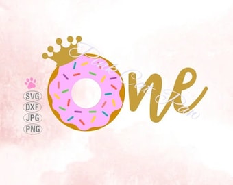 Donut One Svg, I'm One Svg, Donut Crown Svg, Birthday Donut Svg, 1st Birthday Svg, I am one donut Svg, Baby Birthday Svg, Sprinkle Donut Svg